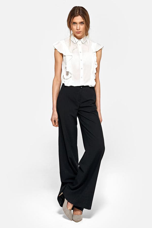 Classic black pants with a wide leg