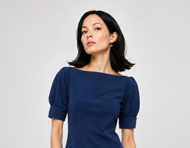 Dress with puff sleeves
